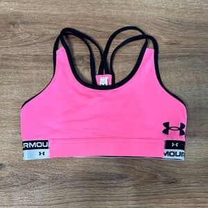 Girl’s YM Under Armour Hot Pink and Black Women's Sports Bra